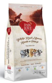 Paw Love Kuzulu Ve Pirinçli Yetişkin 15 kg Köpek Maması kullananlar yorumlar